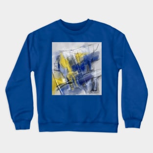 Blue Yellow Abstract Crewneck Sweatshirt